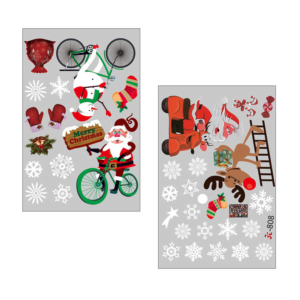 Snowflake Window Decal - 창문 겨울 스티커 장면 휴일 장식