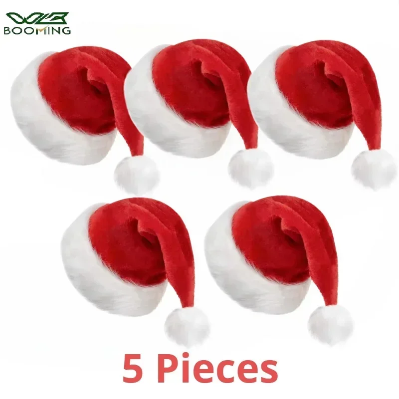 Santa Hat Plush - 5/1PCS 크리스마스 모자 플러시 성인 어린이