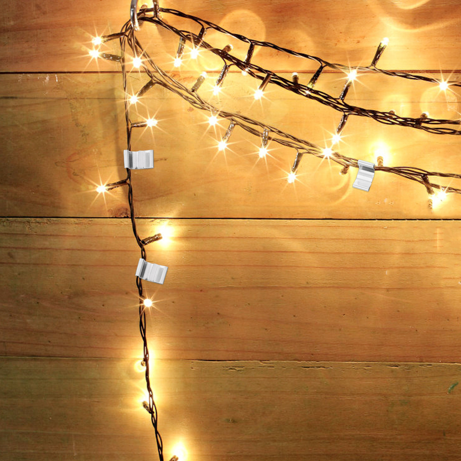Christmas Lights Outdoor - 100개 녹 방지 금속 거터 스트링
