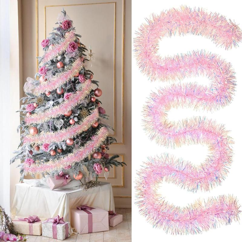 Tinsel Garland Decoration - 1/3/5PCS 2M 핑크 크리스마스 반짝이 가랜드
