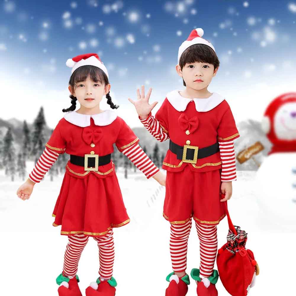 Elf Costume Christmas - 어린이 크리스마스 엘프 세트 - 어린이