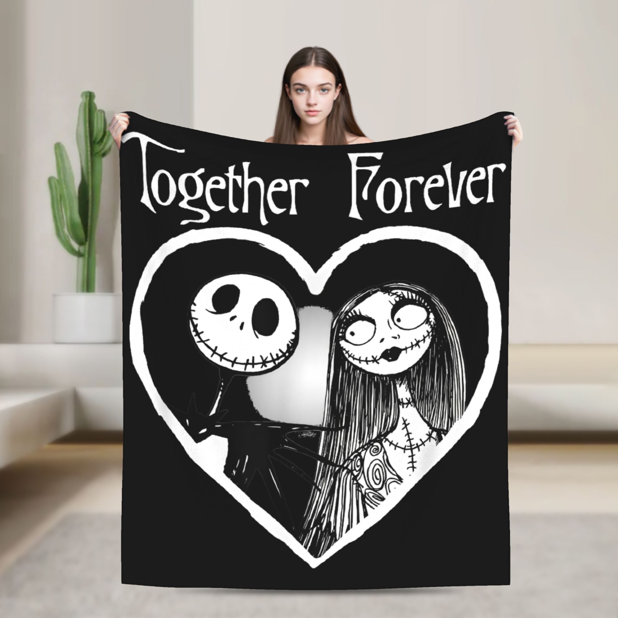 Christmas Throw Blanket - 잭 스켈링턴 Together Forever 나이트메어 비포