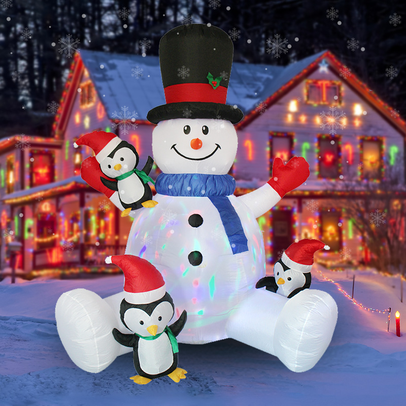 Christmas Lights Outdoor - 크리스마스 풍선 눈사람 펭귄 LED 조명으로