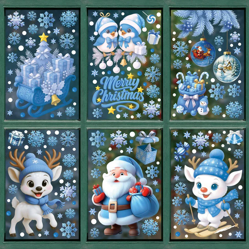 Snowflake Window Decal - DIY 크리스마스 PVC 창문 스티커 눈사람