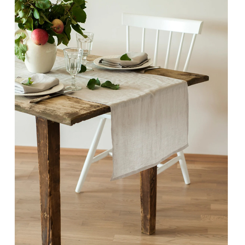 Christmas Table Runner - 100% 린넨 스톤워싱 테이블 러너 맞춤형