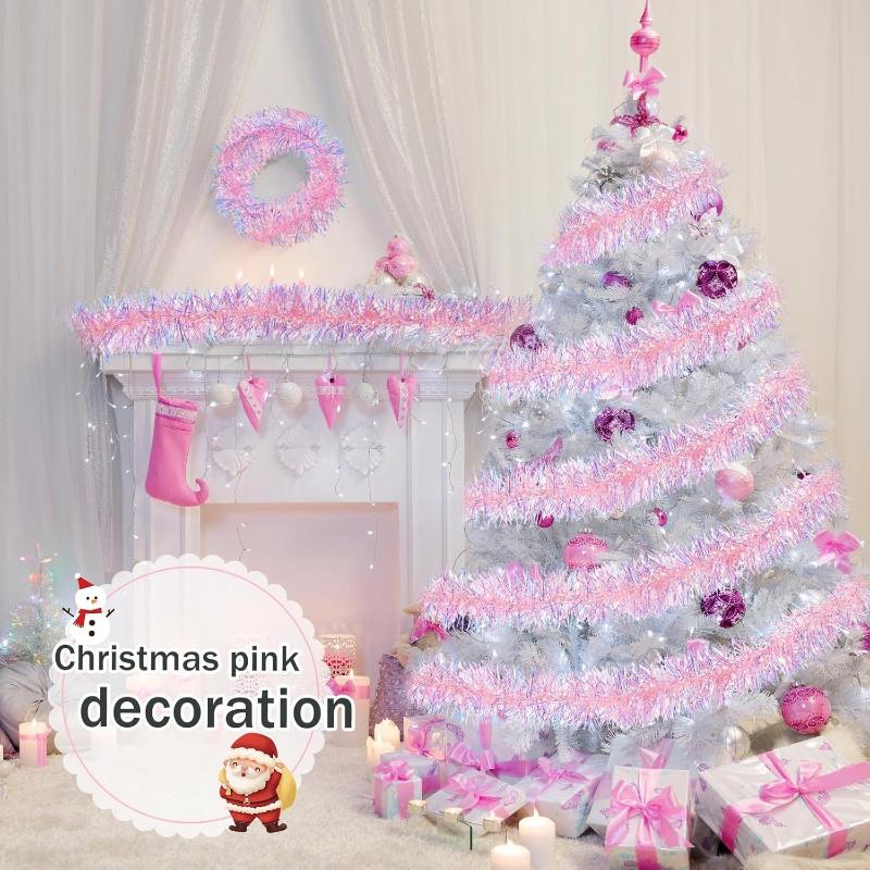 1/3/5PCS 2M 핑크 크리스마스 반짝이 가랜드 메 - Tinsel Garland Decoration 리뷰 및 가격