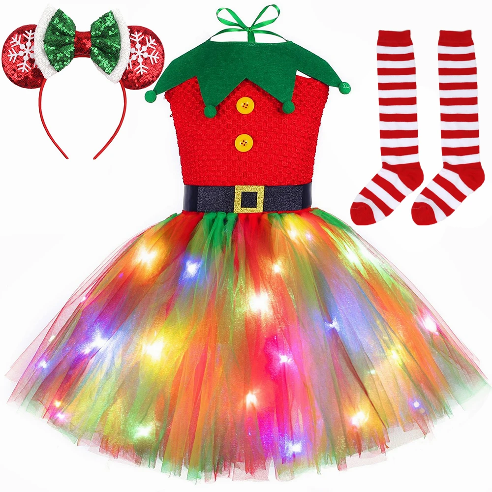 크리스마스 튜튜 드레스 레드 그린 튤 프린세스 드레스  - Elf Costume Christmas 리뷰 및 가격