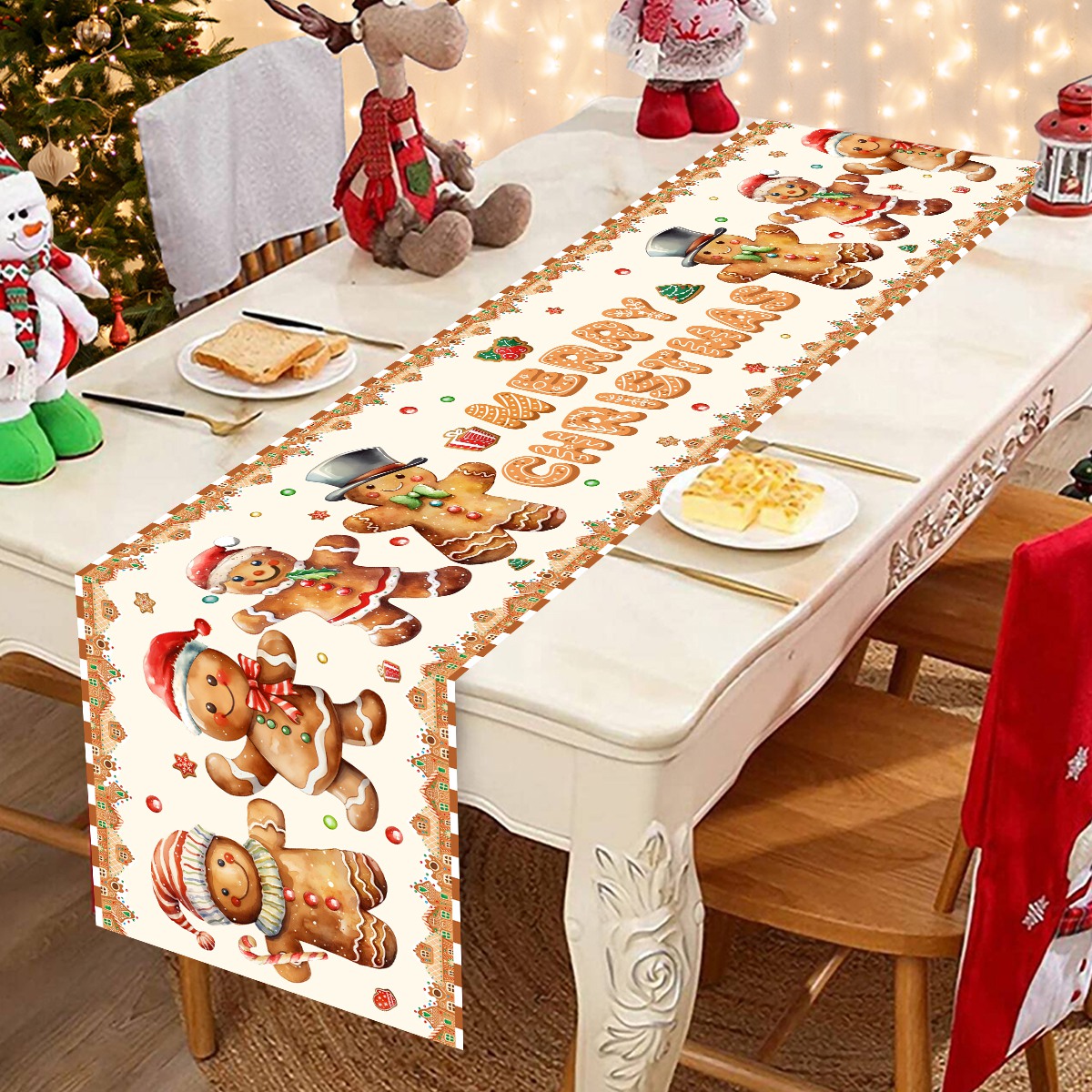 크리스마스 산타 클로스 폴리에스터 테이블 러너 드레서  - Christmas Table Runner 리뷰 및 가격
