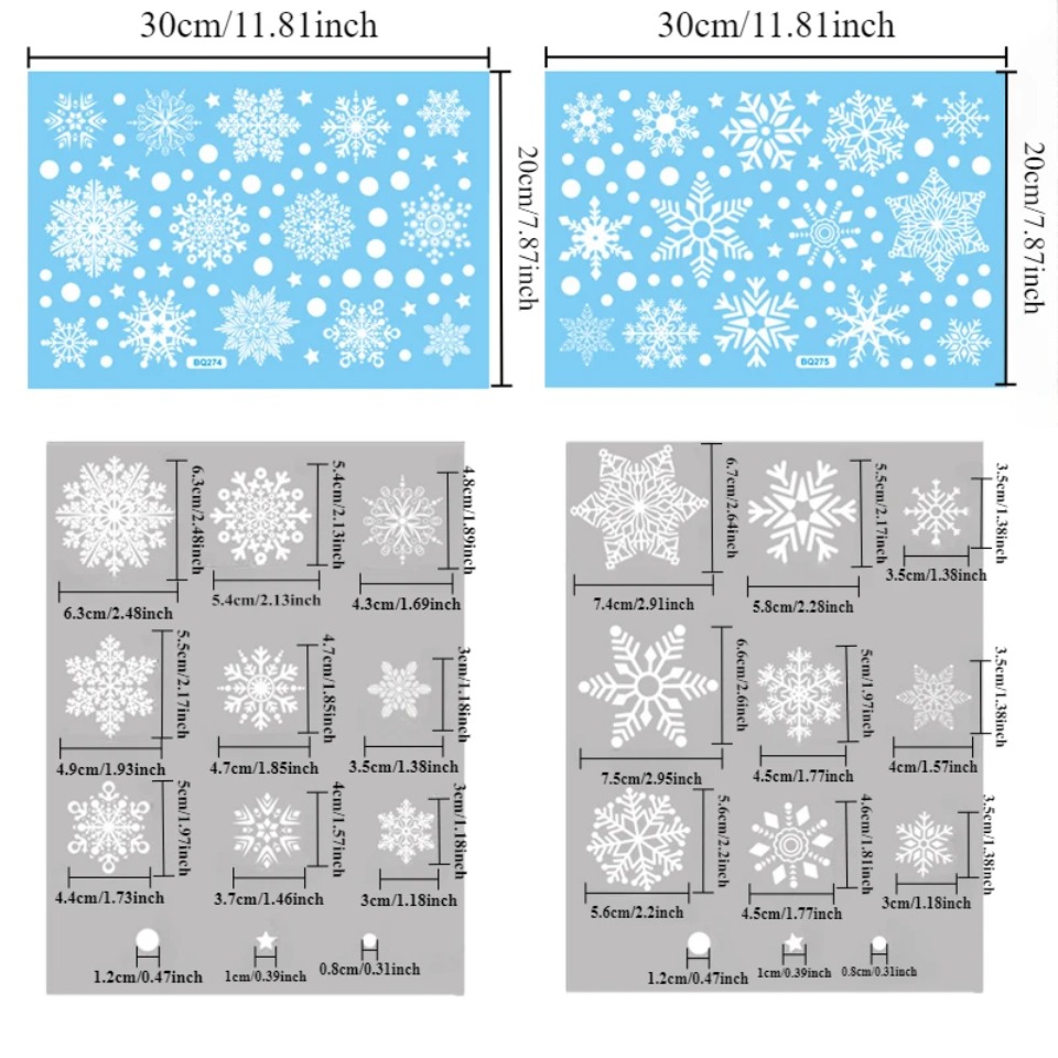 1 세트 눈송이 창 스티커 일회용 크리스마스 창 데칼  - Snowflake Window Decal 리뷰 및 가격