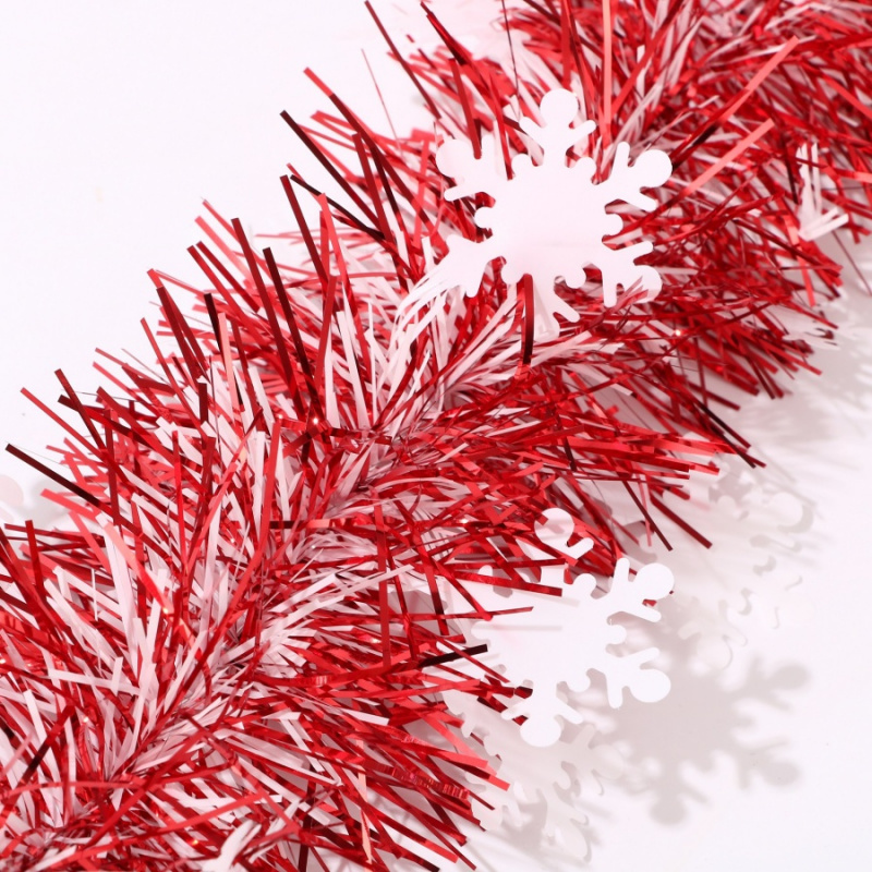 1개 크리스마스 테슬 눈송이 레드 가랜드 레스토랑 상점 - Tinsel Garland Decoration 리뷰 및 가격
