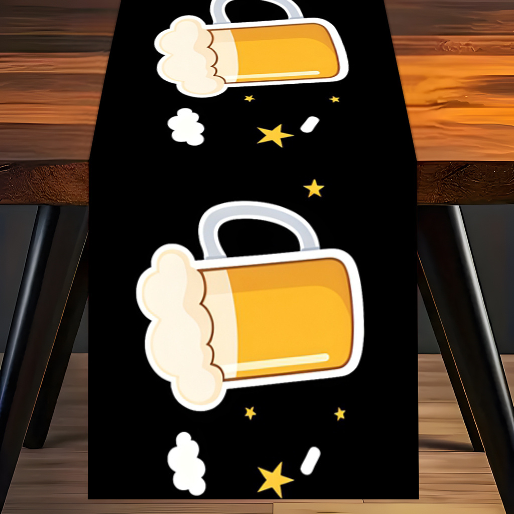1pc 2D 플랫 인쇄 테이블 러너 맥주 머그잔 패턴  - Christmas Table Runner 리뷰 및 가격