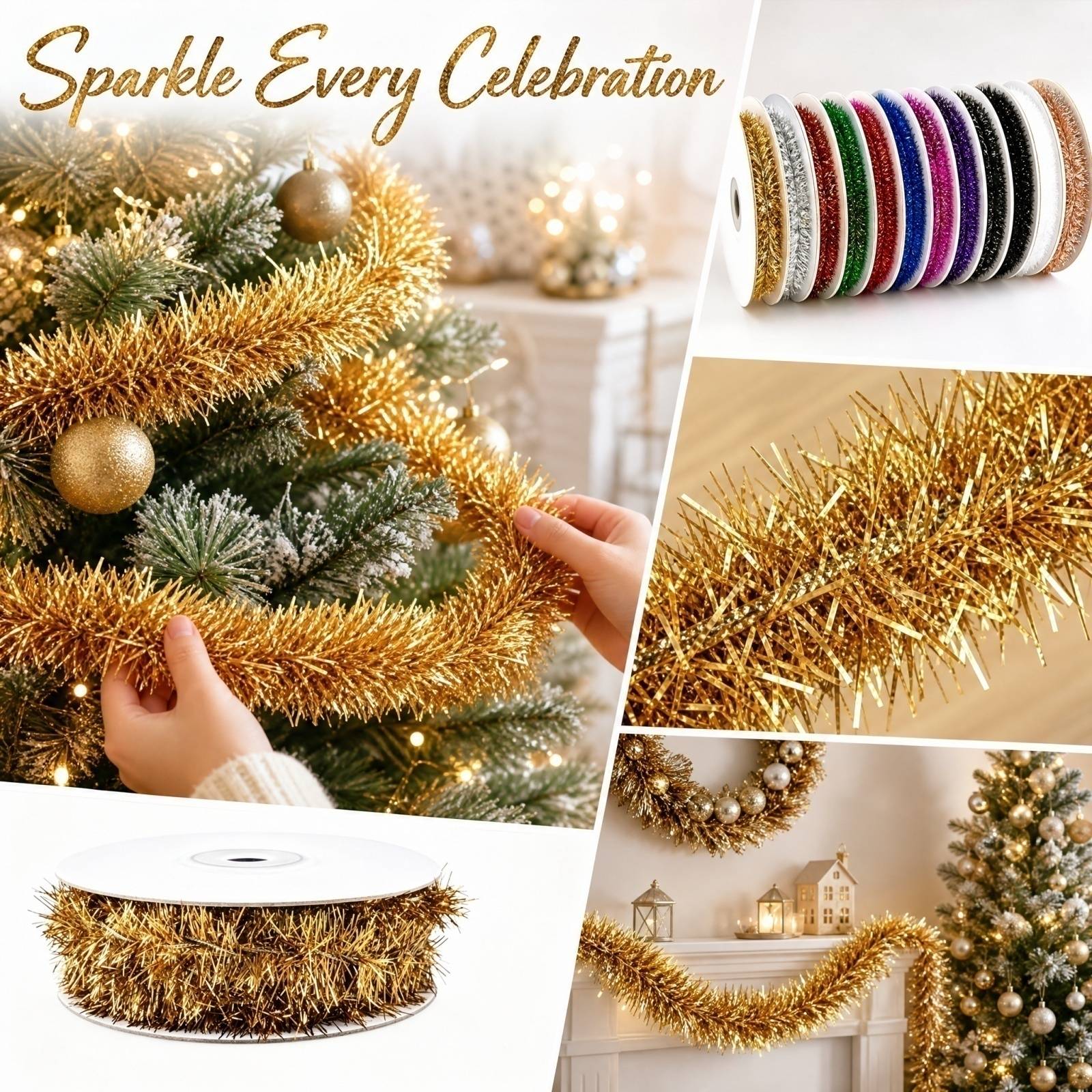 플라스틱 와이어 가랜드 5m 길이 9가지 색상 장식용  - Tinsel Garland Decoration 리뷰 및 가격