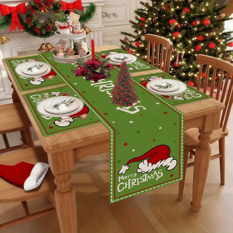 VIKAMA 귀여운 만화 크리스마스 테이블 러너 플레이 - Christmas Table Runner 리뷰 및 가격