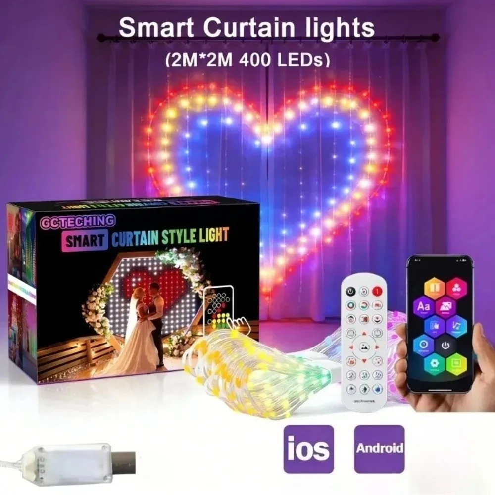 스마트 RGB LED 커튼 조명 블루투스 앱 제어 픽셀 - Led Fairy String Lights 리뷰 및 가격