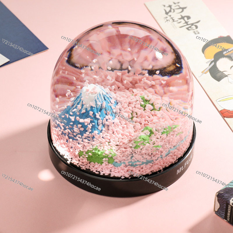 후지산 로맨틱 벚꽃 크리스탈 볼 스노우볼 오너먼트 남자 - Snow Globe Musical 리뷰 및 가격