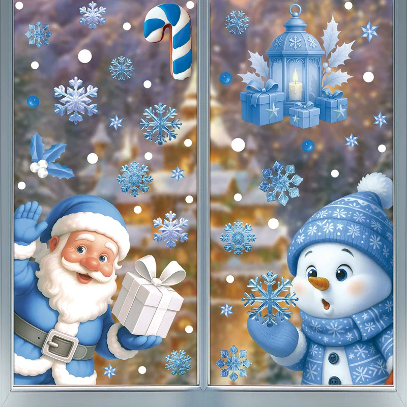 DIY 크리스마스 PVC 창문 스티커 눈사람 산타클로스 - Snowflake Window Decal 리뷰 및 가격