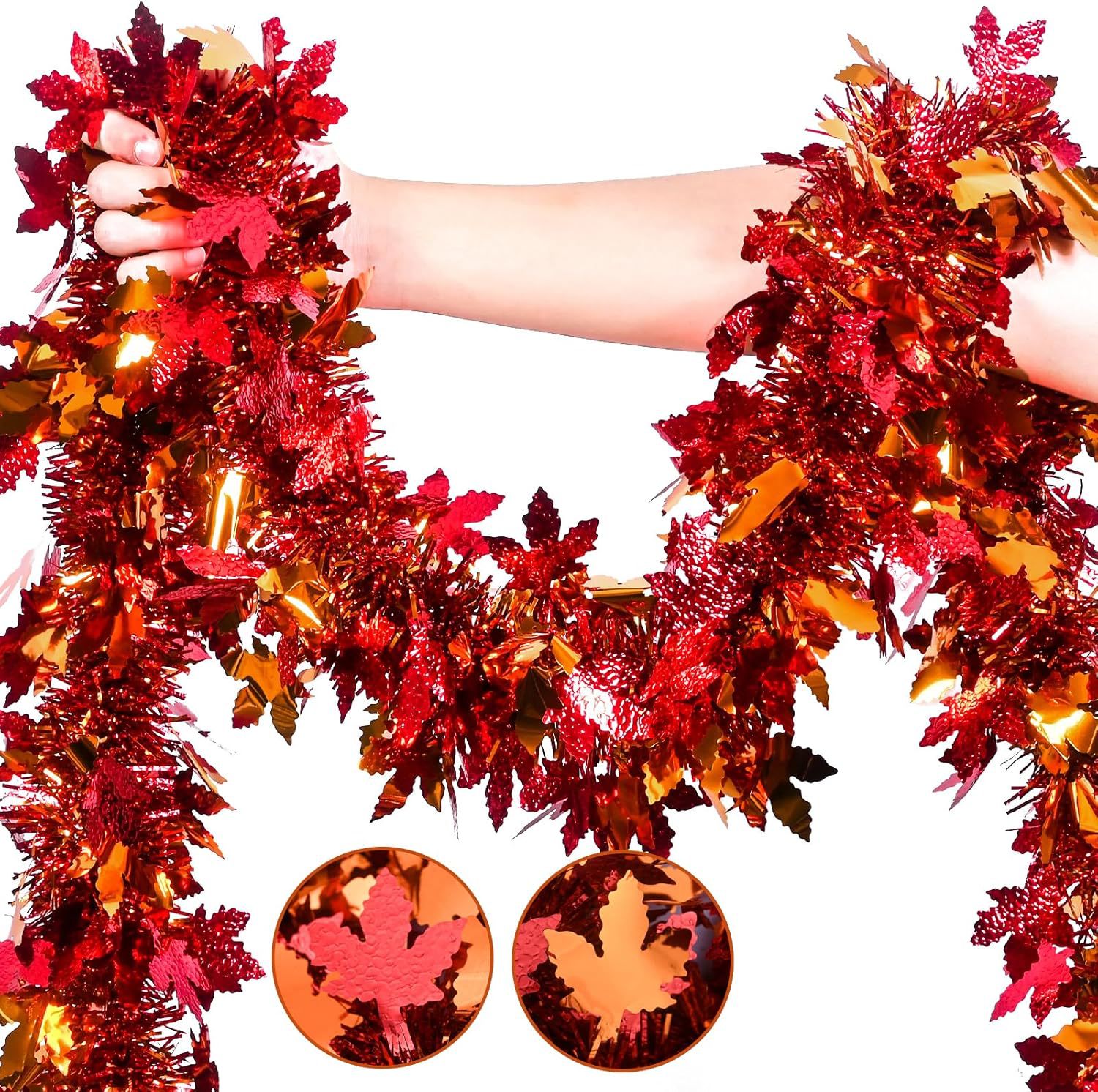 추수감사절 가을 반짝이 가랜드, 벽난로, 문, 마당,  - Tinsel Garland Decoration 리뷰 및 가격